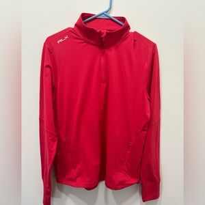 RLX Ralph Lauren Golf Performance Red Quarter Zip Large Pullover Long Sleeve